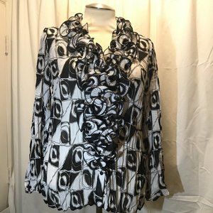 Ashley Stewart Ruffled Long Sleeve Blouse Sz 14W